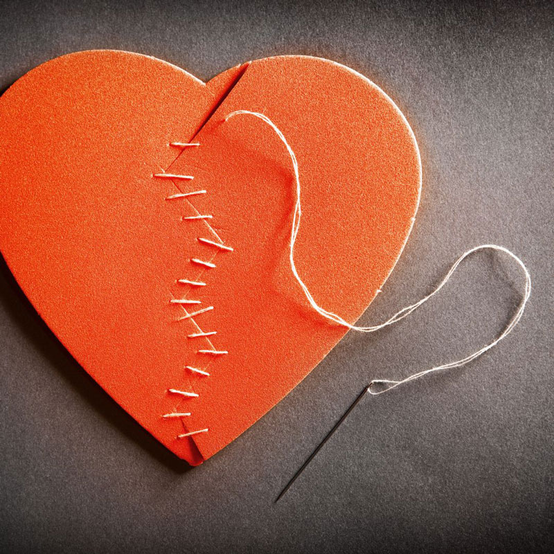 cuore amore ricucito